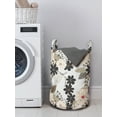 thumbnail image 3 of Floral Laundry Bag, Abstract Exotic Blossoms Tropical Petals Fragrance Essence Print, Hamper Basket with Handles Drawstring Closure for Laundromats, 13" x 19", Tan Ivory Seal Brown, by Ambesonne, 3 of 4