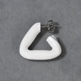 thumbnail image 3 of Pendientes triangulares de tamaño pequeño, color puro, ligeros, decorativos, hermosos pendientes triangulares, color blanco, 3 of 5