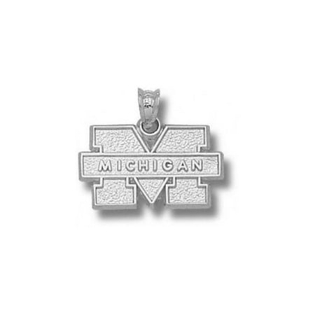 NCAA - Michigan Wolverines Sterling Silver Block ''M MICHIGAN'' Pendant