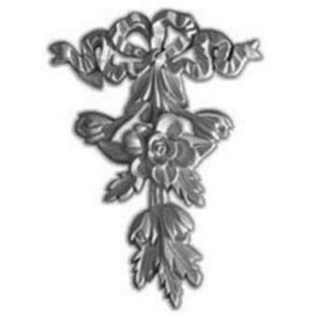 Ekena Millwork ONL06X09RO 6.5 In. W X 9 In. H X 1 In. P Architectural accent - Rose & Ribbon Drop Onlay