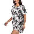thumbnail image 2 of Naloa Hawaii Palms Women's Short-Sleeved Pajama Set, Loungewear, Summer pajamas, Breathable Cozy - 3X-Large, 2 of 9