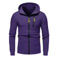 thumbnail image 2 of Baqcunre 2023 Fashion Long Sleeve Solid Zip Up Hooded Sweatshirt Jacket Streetwear With Zip Pocket,L,Hoodies For Men,Mens Sweatshirt,Zip Up Hoodie,Men'S Fashion Hoodies & Sweatshirts,,Purple, 2 of 5