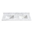 thumbnail image 2 of Zevio 61"W x 22"D Natural Marble Vanity Top in Carrara White with Ceramic Sink, 2 of 12