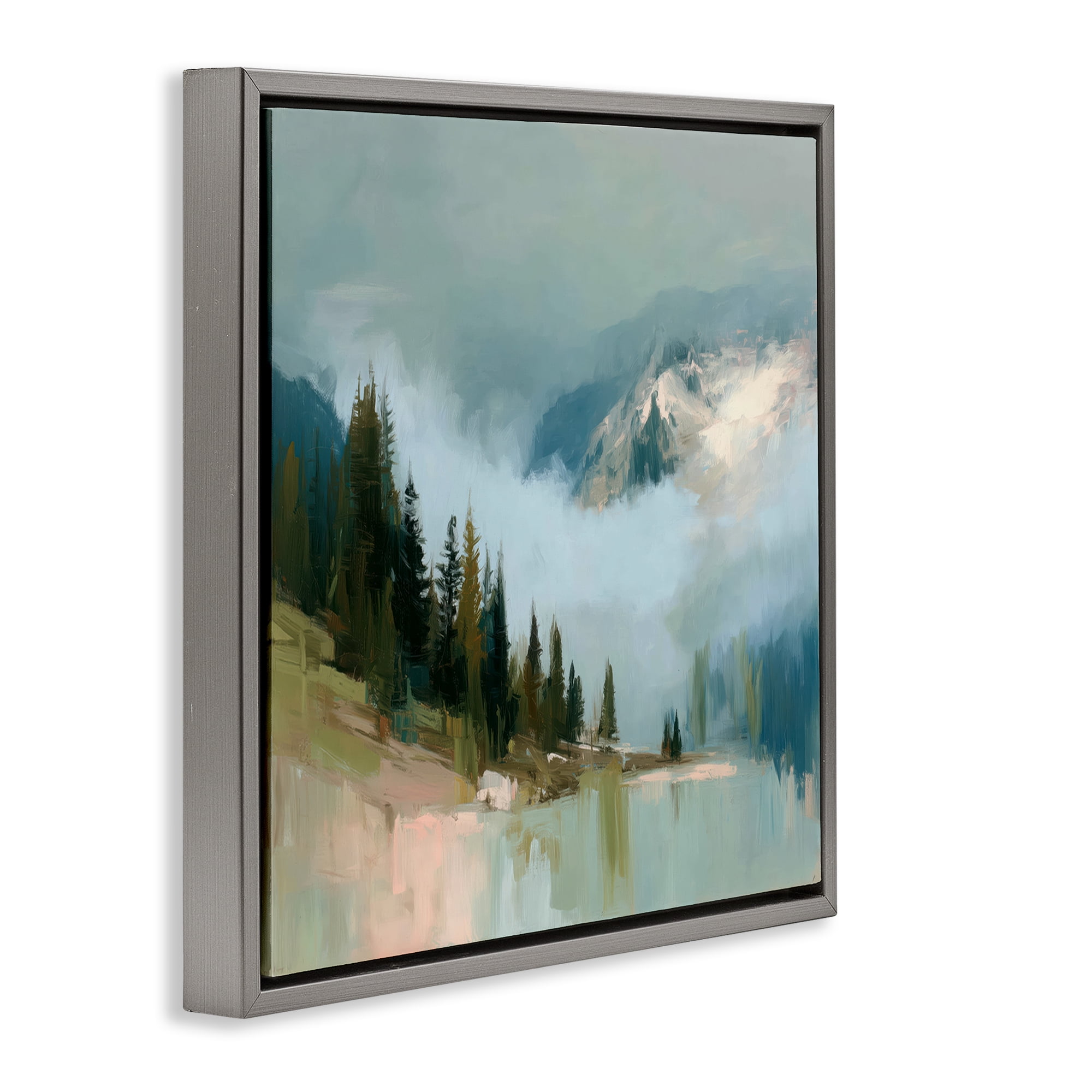 Stupell Industries Fog On The Mountains Gray Framed Floater Canvas Wall Art, design by Kim Curinga