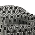 thumbnail image 4 of Miekor Furniture Grey and Black Hexagon Print Barrel Back Accent Chair 93748, 4 of 5