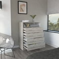 thumbnail image 2 of Newboti Furniture Four Drawer Dresser Wuju, Bedroom, Light Gray / White 41119, 2 of 7