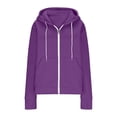 thumbnail image 6 of IUYRTFE Women's Full Zip Hoodie Jacket with Drawstring and Pockets Long Sleeve Casual Sporty Outerwear, 6 of 6