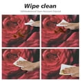 thumbnail image 4 of PIKWEEK  Round Vinyl Fitted Tablecloth with Flannel Backing Elastic Table Cloth Waterproof Oil-Proof Plastic Table Cover Aesthetic Roses Red Round Tablecloth, 4 of 7