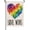 B, variant on Welcome Rainbow Pride Flag Gay Pride Flag Progress LGBT Rainbow Flag 12.5x18in, Home Outdoor Lesbian Bisexual All Inlcusive Progressive Pride Rainbow Flag Decoration -B Love Wins