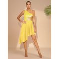 thumbnail image 6 of Miutii Women Sleeveless Praise Dancewear One Shoulder Praise Liturgical Worship Dance Tunic Overlay Yellow XXL, 6 of 9