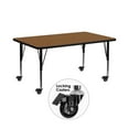 thumbnail image 2 of Flash Furniture Mobile 24''W x 60''L Rectangular Oak HP Laminate Activity Table - Height Adjustable Short Legs, 2 of 3