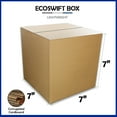thumbnail image 3 of EcoSwift Brand Premium 7x7x7 Cube Cardboard Box Mailing Packing Shipping Box Corrugated Carton 23 ECT, 7"x7"x7", Brown, 1-Box, 3 of 3