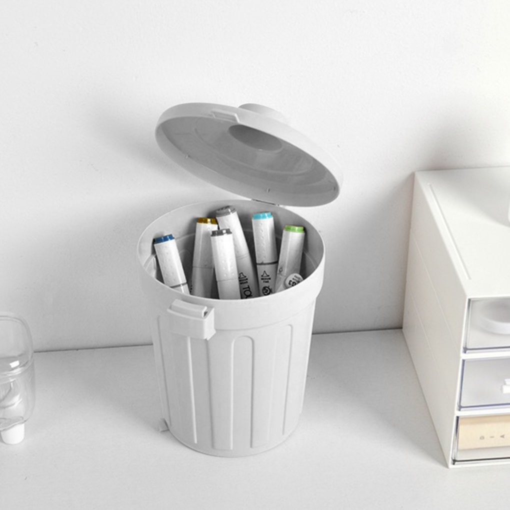 ROBOTGXG Desktop Mini Trash Can Mini Trash Can with Lid Modern