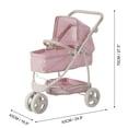 thumbnail image 3 of Olivia's Little World 2-in-1 Convertible Baby Doll Stroller with Retractable Canopy, All-Terrain Wheels, and Adjustable Handle, Cream and Pink with Gray Polka Dots, 3 of 5