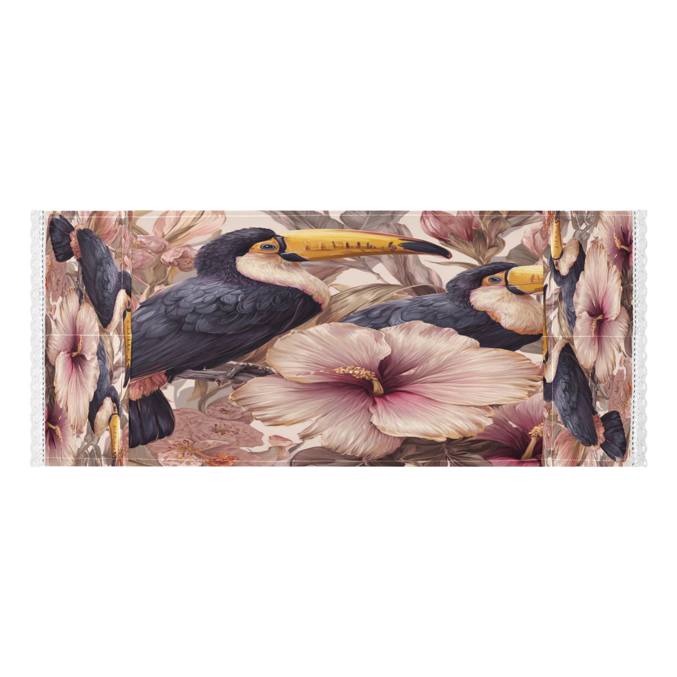 Wobogo Pink Flower Toucan Washing Machine Cover Dustproof Washer Dryer Cover Waterproof Laundry Room Decorative Protector