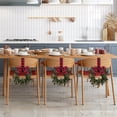thumbnail image 4 of 1PC Mini Wreaths for Cabinet, Flocked Mistletoe Wreath with Bow, Artificial Berries Pinecones for Holiday Kitchen Cabinet Window Chair Decor, 4 of 7