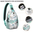 thumbnail image 4 of Seashells Crossbody Bag - Lightweight Nautical Shoulder Backpack for Outdoor Adventures - Durable & Comfortable Anti-Theft Travel Daypack for Commuting, 4 of 6