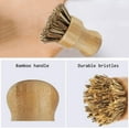 thumbnail image 4 of Limei Bamboo Dish Scrub Brush, Kitchen Wooden Cleaning Scrubbers Mini Palm Scrub Brush Kit for Washing Dishes, Cast Iron Skillet, Pots, Pans, Vegetables, 4 of 7