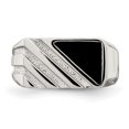 thumbnail image 5 of Sterling Silver Rhodium-plated Men's Onyx Ring, 5 of 6