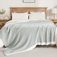 thumbnail image 3 of Exclusivo Mezcla Knit Blanket for Bed Twin Size, Ultra Soft Cozy Fluffy Blanket, Lightweight Fuzzy Throw for Couch and Bed, Mixed Grey, 60"x80", 3 of 9