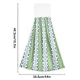 thumbnail image 6 of Yayeee Kitchen Hanging Hand Towels Set of 2 with Loop Bathroom Absorbent Tie Towel, Green Stripe Pattern, 6 of 7