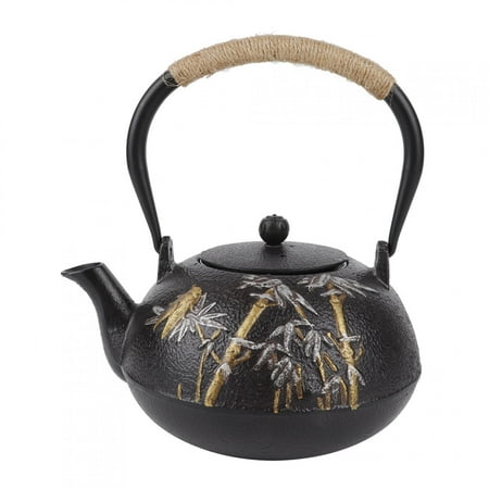 

Teapot Black Teapot Tea Set Iron Kettle With Tea-strainer Durable Gift For Elder Home