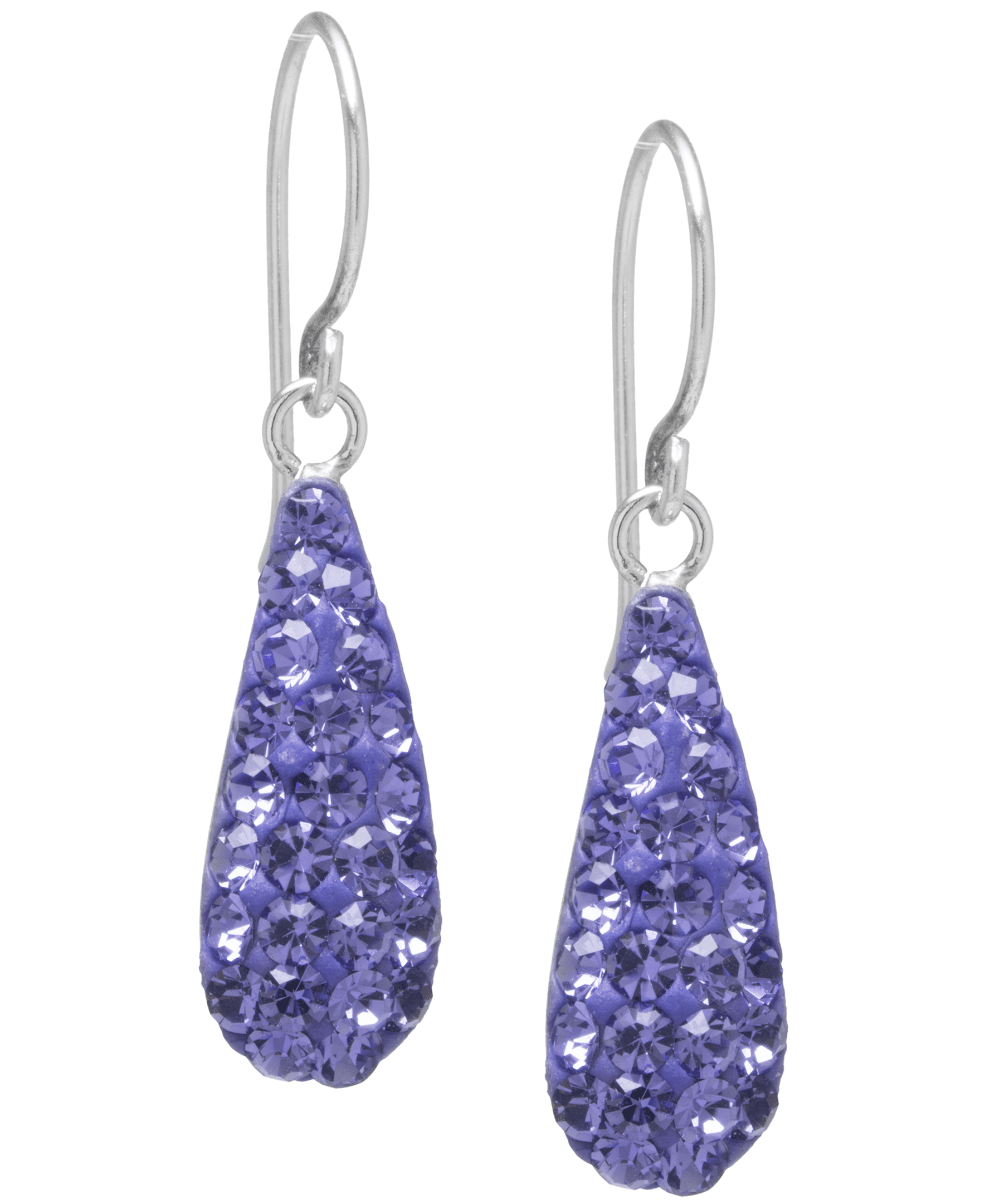 Marisol & Poppy Crystal Teardrop Drop Earrings in Sterling Silver for Women & Teens
