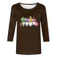 thumbnail image 5 of Hauts pour Femmes Imprimé Col Rond Pâques Imprimé Manches 3/4 T-Shirt Col Rond Chandail, T-Shirts pour Femmes, Hauts de Pâques pour Femmes, Pulls pour Femmes, 5 of 5