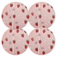 thumbnail image 2 of Round Placemats Plate Mats 15 Inch Non-Slip Heat Resistant Washable PVC Set Table Decoration for Kitchen Dining Strawberry and Flower, 2 of 5