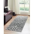 thumbnail image 6 of Unique Loom Matrix Trellis Collection Area Rug - Motif (2' 7" x 13' Runner Gray/Ivory), 6 of 10