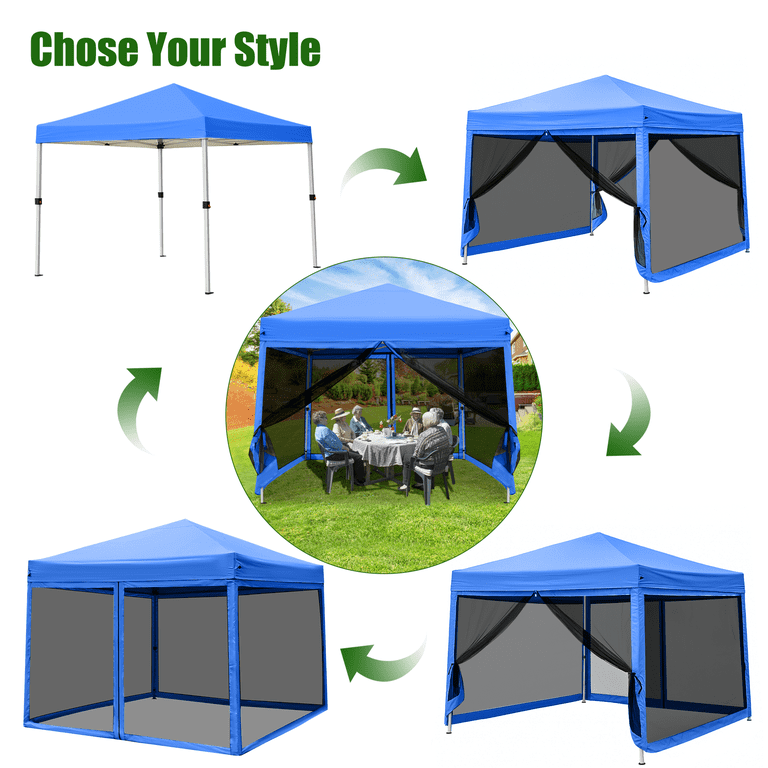 GVDV 10'x10' Canopy Tent with Mosquito Net, Zippered Doors