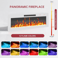 thumbnail image 5 of Waleaf 82" Modern Fireplace TV Stand with 50" Electric Fireplace Up to 90" TVs, Entertainment Center with 12 LED Color Flame and 20 Color LED Light, 5 of 7