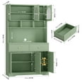 thumbnail image 4 of Hiphuta 71"in Modern Kitchen Pantry Storage Cabinet, Freestanding Kitchen Hutch Cabinet with Adjustable Shelves & Microwave Stand, Modern Coffee Hutch for Dining Room, Green, 4 of 7