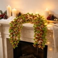 thumbnail image 4 of 67" Artificial Maple Leaf Fall Garland, Rustic Farmhouse Autumn Foliage for Halloween Thanksgiving, Holiday Decor for Mantel Stair Banister Door, 4 of 6