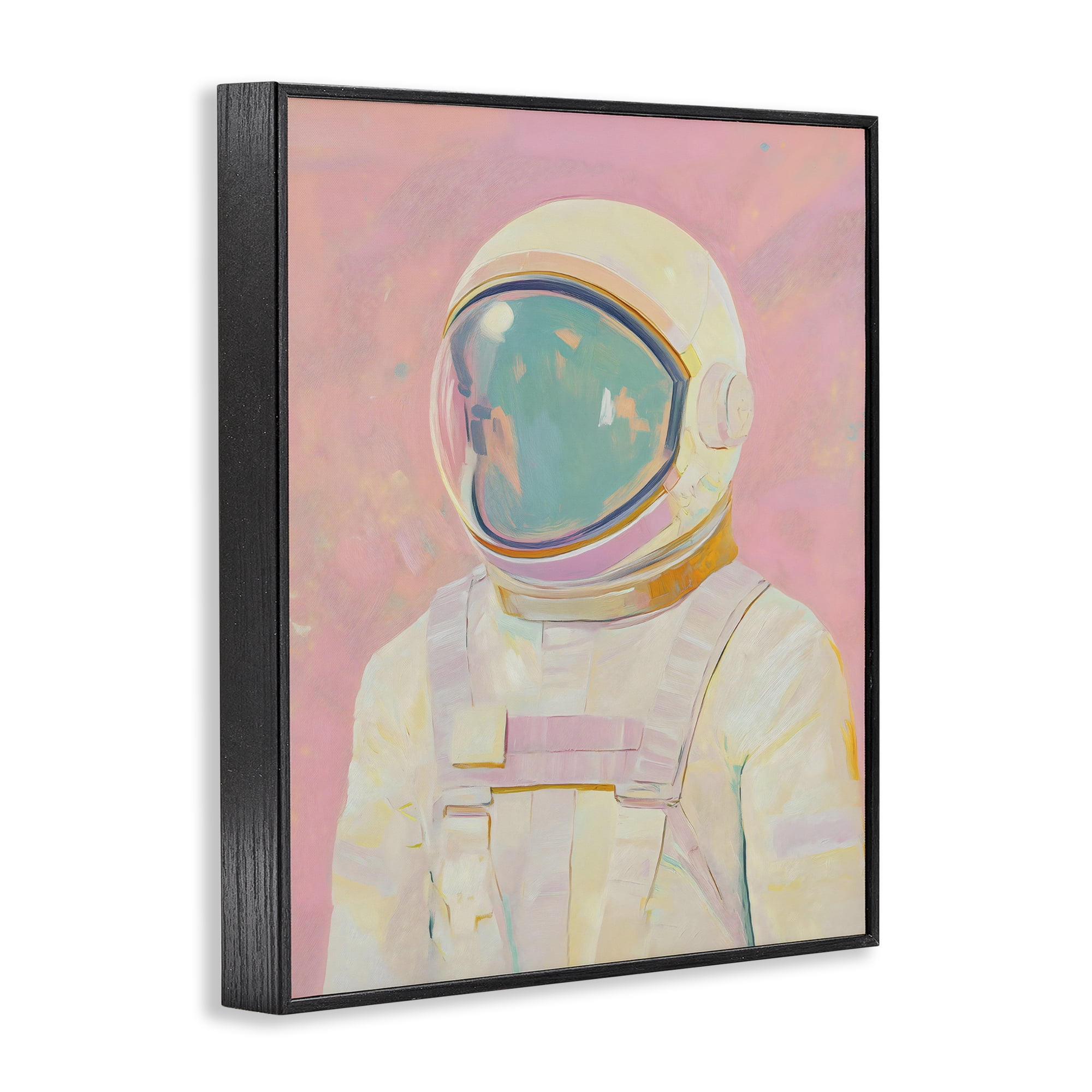 Stupell Industries Astronaut Portrait in Pink Dream Black Framed Giclee Art, design by The Prints Vibe