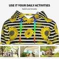 thumbnail image 4 of Salouo Sunflowers On Black And White Stripes Pattern Hoodie Sweatshirts for Women, Autumn Pullover Hoodie Workout Sweat Women's Long Sleeve Preppy Sweatshirts-XX-Large, 4 of 7