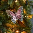 thumbnail image 5 of CuiLiyq 3 PCS Glitter Butterfly Christmas Tree Ornaments, Xmas Butterflies Wall Hanging Decor with Clips, Butterfly Hair Clip Craft Xmas Ornaments for Christmas Tree Wreath (Pink), 5 of 6