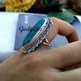 thumbnail image 6 of Dainty Turquoise Ring: Handmade 925 Sterling Silver Boho Jewelry, 6 of 10