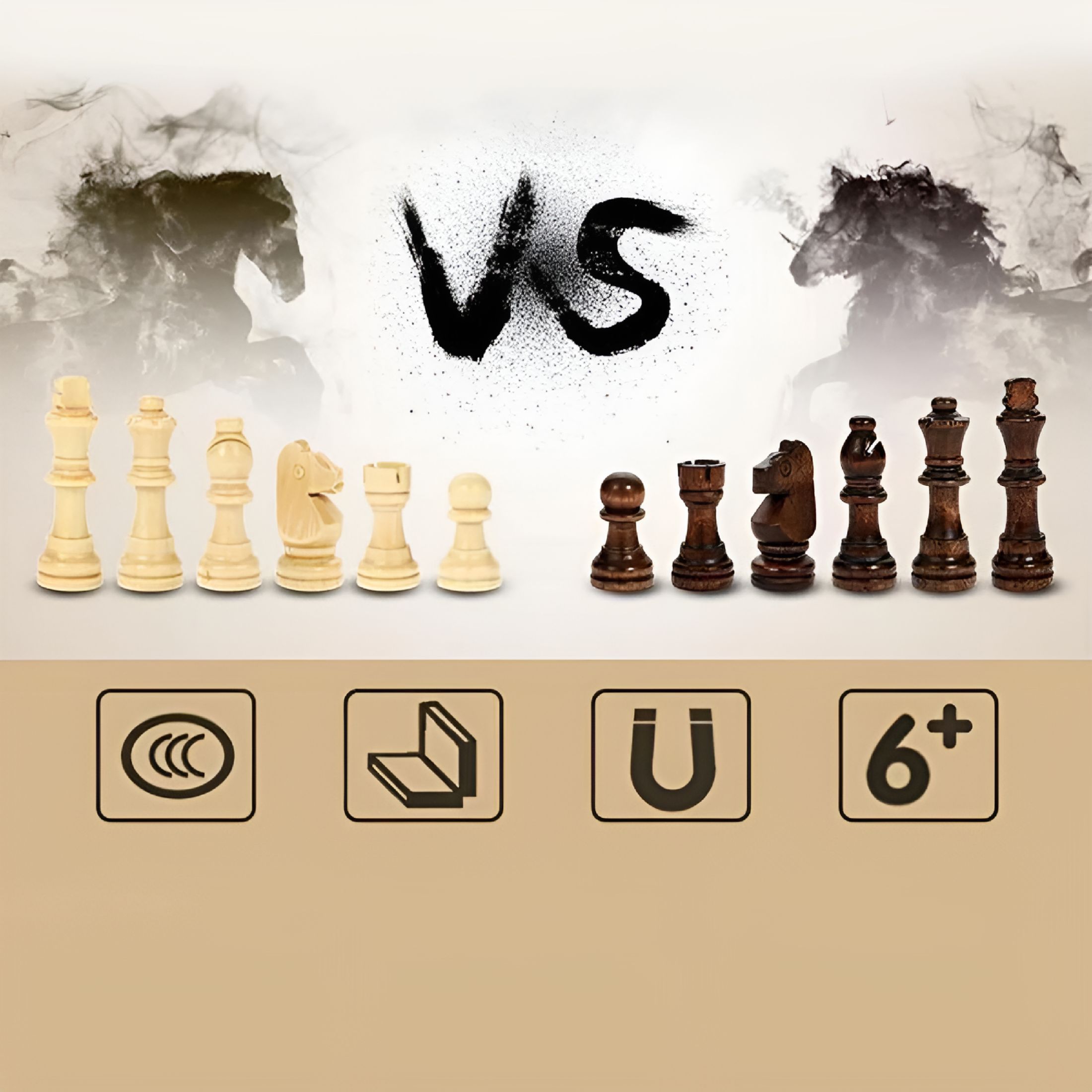 BESTSKY 2026 New Handmade Folding Wooden Chess Board Set with Extra 2 Queens for Home,Office,Travel,29X29Cm,Individual Slot in the Storage Box and Are Not Easy