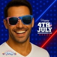 thumbnail image 5 of PMU Patriotic Glasses American Flag Sunglasses US Stars and Stripes Vintage Retro Classic Eyewear Party Props Red, White and Blue (1/Pkg) Pkg/3, 5 of 6