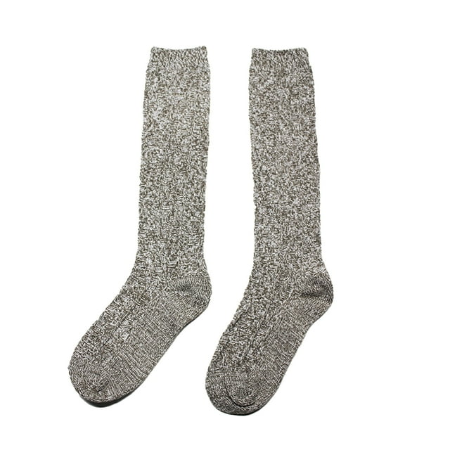 Unatoiry Bas Épais Mode Respirants Chaussettes Chaudes Tricot Uniforme Protection Accessoires Robe Hiver Kaki 1ensemble