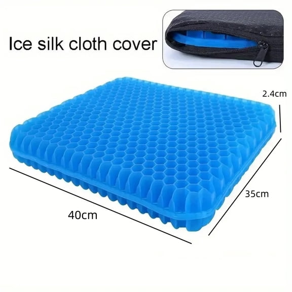 Thickened Honeycomb Gel Seat Cushion, Breathable Silicone Ice Pad Chair Cushion, Ergonomic Cooling Seat Pad for Home, Office & Daily Commuter Long‑Sitting Use