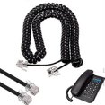 thumbnail image 2 of 5-Pack 4P4C Coiled Handset Cords, 3m Spiral Phone Cables for Landline Replacement, Black, 2 of 5