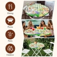thumbnail image 7 of Easter Bunny Round Tablecloth, Fitted Table Cover with Elastic for 45"-54" Round Tables, Spring Easter Eggs Chicken Sage Green Plaid Table Cloth Outdoor Indoor Dinning Party Waterproof Tablecloths, 7 of 7