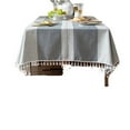 thumbnail image 4 of Embroidered Rectangle Tablecloth Checkered Rustic Wrinkle Resistant Fabric Table Cloth for Kitchen Dining Party Holiday, 4 of 5
