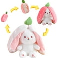 thumbnail image 4 of Peluche de conejo reversible con forma de zanahoria y fresa, con cremallera, 25 cm, ideal como regalo de cumpleaños para niños y niñas., 4 of 7