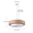 thumbnail image 3 of Aiwen 23.6 IN Hanging Light Fixture White Adjustable Pendant Lights with Cloth Shade for Living Room, Farmhouse, 3 of 7