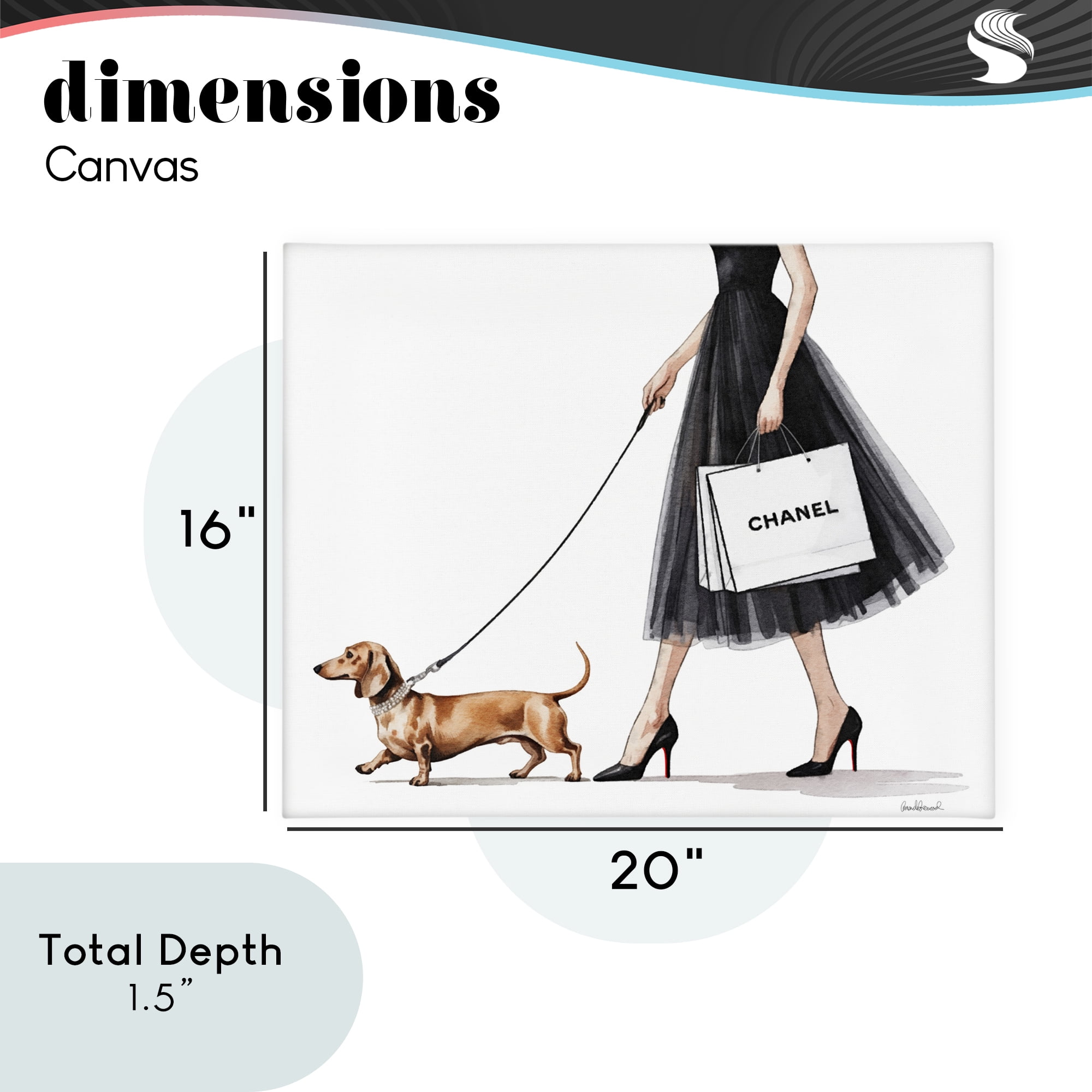 Stupell Industries Glam Dog Walking Canvas Wall Art, design by Amanda Greenwood