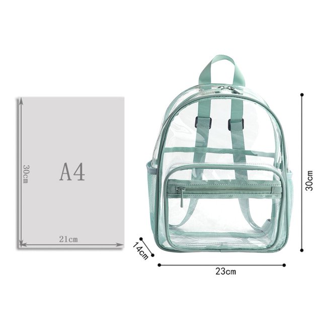 Women's Backpack Transparent PVC Bag Clear Backpacks for teenagers Students Men Transparent School Bag Backpack Stadium Approved qiuyongming unisex