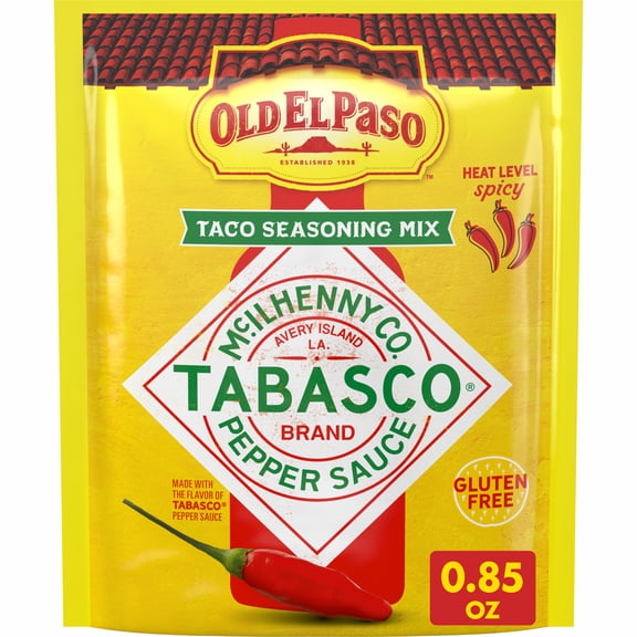 Old El Paso TABASCO Sauce Flavored Taco Seasoning Mix, Spicy, Gluten Free, 0.85 oz